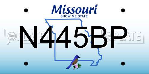 N445BP Missouri License Plate