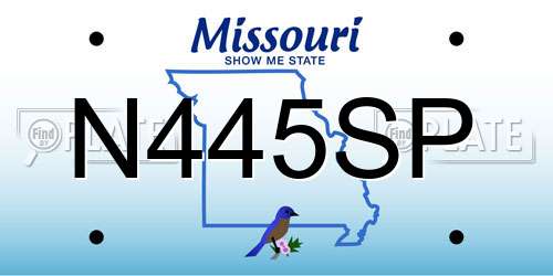 N445SP Missouri License Plate