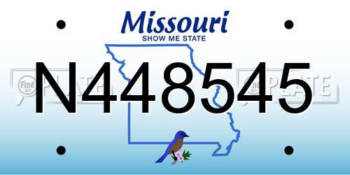 N448545 Missouri License Plate