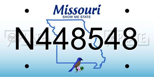 N448548 Missouri License Plate