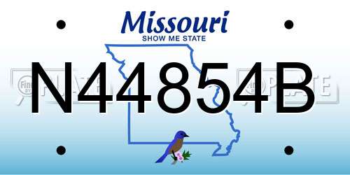 N44854B Missouri License Plate