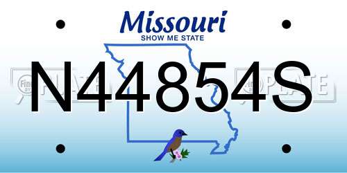 N44854S Missouri License Plate