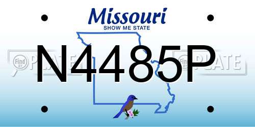 N4485P Missouri License Plate