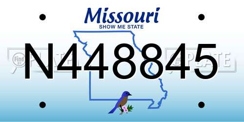 N448845 Missouri License Plate