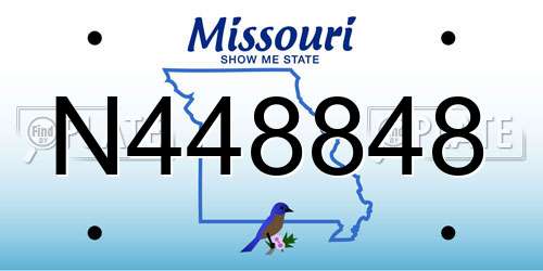 N448848 Missouri License Plate