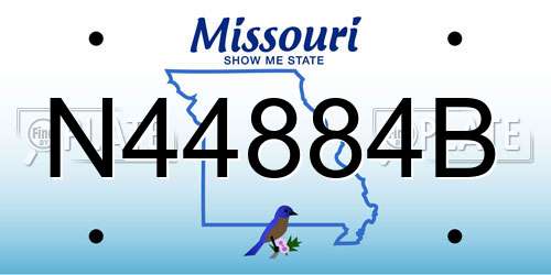 N44884B Missouri License Plate