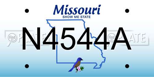N4544A Missouri License Plate