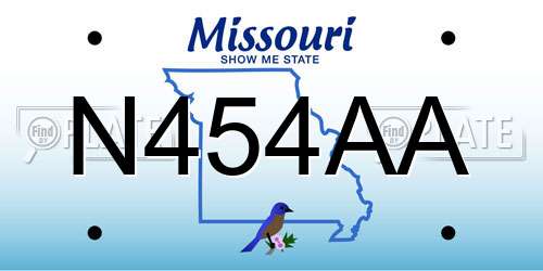 N454AA Missouri License Plate