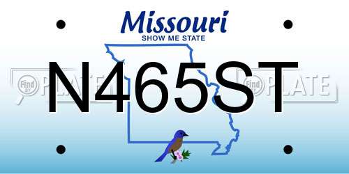 N465ST Missouri License Plate