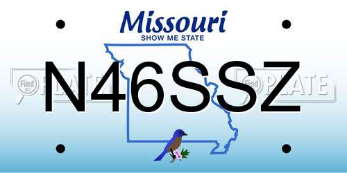 N46SSZ Missouri License Plate