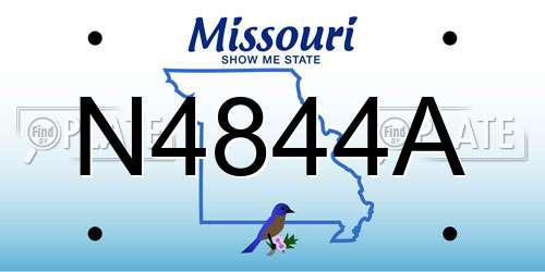 N4844A Missouri License Plate