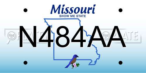 N484AA Missouri License Plate