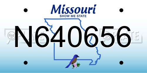 N640656 Missouri License Plate