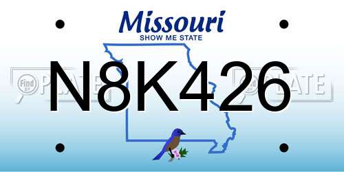 N8K426 Missouri License Plate