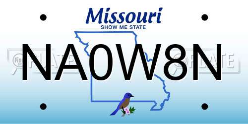 NA0W8N Missouri License Plate