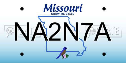 NA2N7A Missouri License Plate