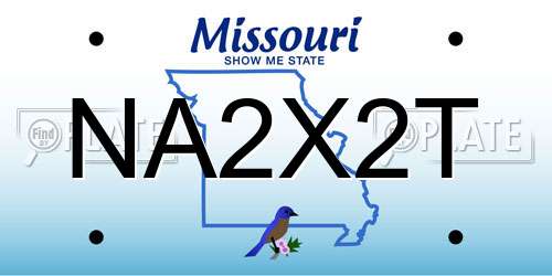 NA2X2T Missouri License Plate