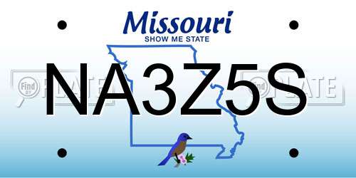 NA3Z5S Missouri License Plate