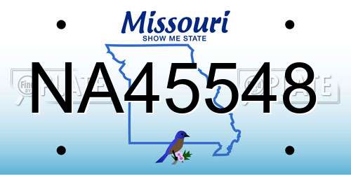 NA45548 Missouri License Plate
