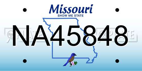 NA45848 Missouri License Plate