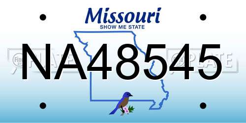 NA48545 Missouri License Plate
