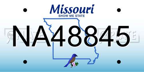 NA48845 Missouri License Plate