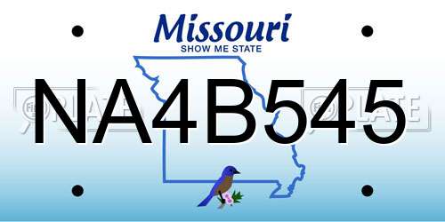 NA4B545 Missouri License Plate