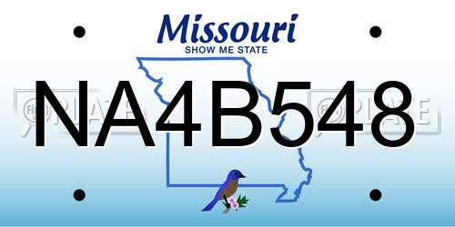 NA4B548 Missouri License Plate