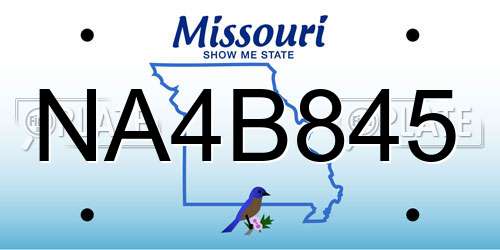 NA4B845 Missouri License Plate