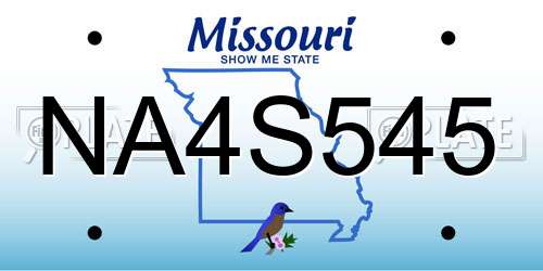 NA4S545 Missouri License Plate