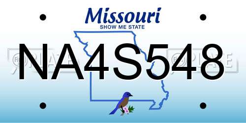 NA4S548 Missouri License Plate