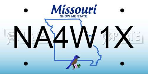 NA4W1X Missouri License Plate