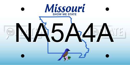 NA5A4A Missouri License Plate