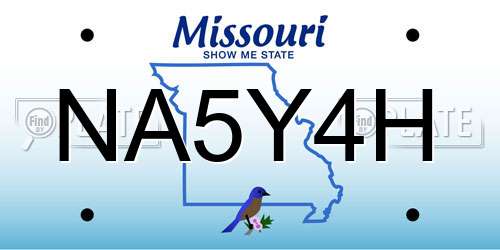 NA5Y4H Missouri License Plate
