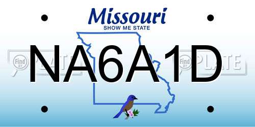 NA6A1D Missouri License Plate