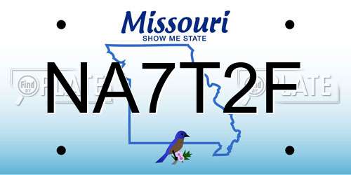 NA7T2F Missouri License Plate