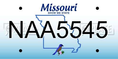 NAA5545 Missouri License Plate