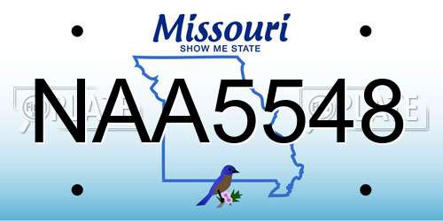 NAA5548 Missouri License Plate