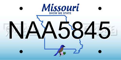 NAA5845 Missouri License Plate