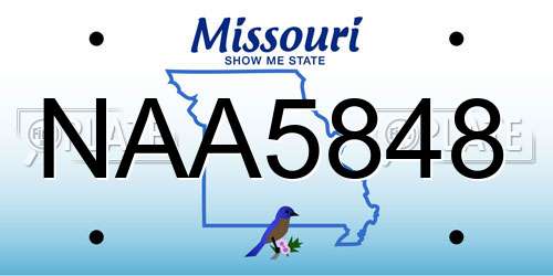NAA5848 Missouri License Plate
