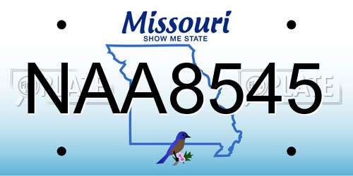 NAA8545 Missouri License Plate