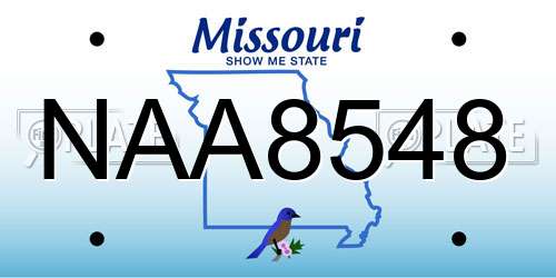 NAA8548 Missouri License Plate
