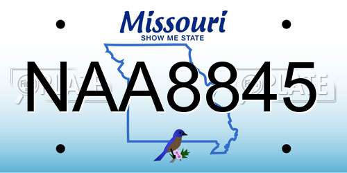 NAA8845 Missouri License Plate