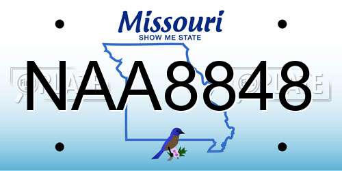 NAA8848 Missouri License Plate