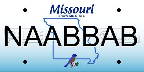 NAABBAB Missouri License Plate
