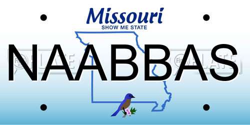 NAABBAS Missouri License Plate