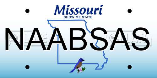NAABSAS Missouri License Plate