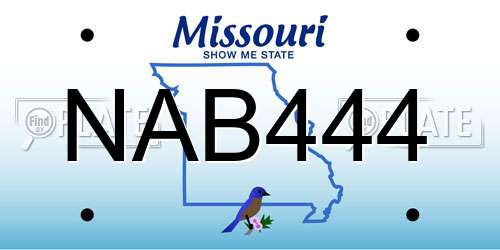 NAB444 Missouri License Plate