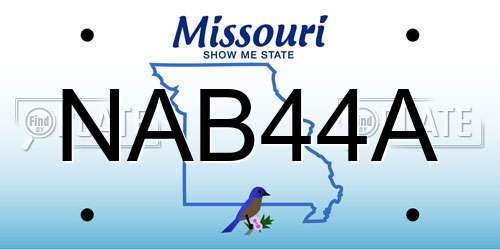 NAB44A Missouri License Plate