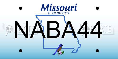 NABA44 Missouri License Plate